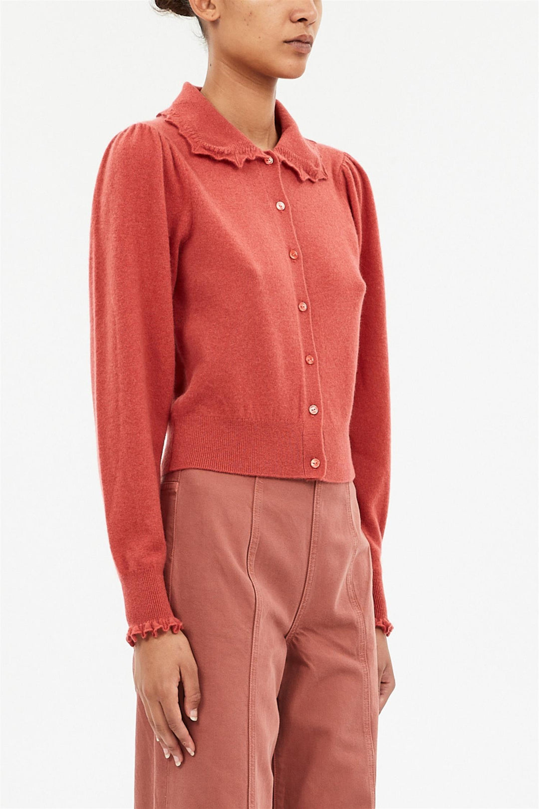 Kalila Collared Cardigan Coral