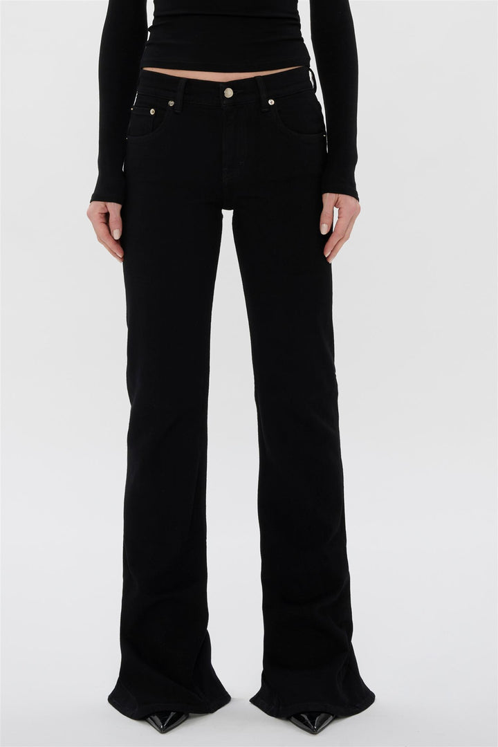 Chewy Slit Bootcut Jeans OD Black
