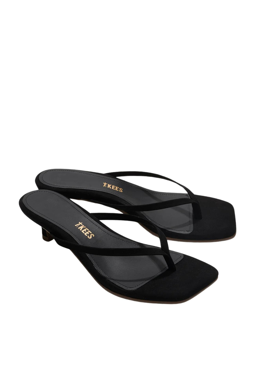 Square Toe Julia Kitten Heel Black Suede