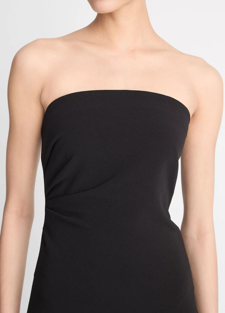 Strapless Draped Dress Black