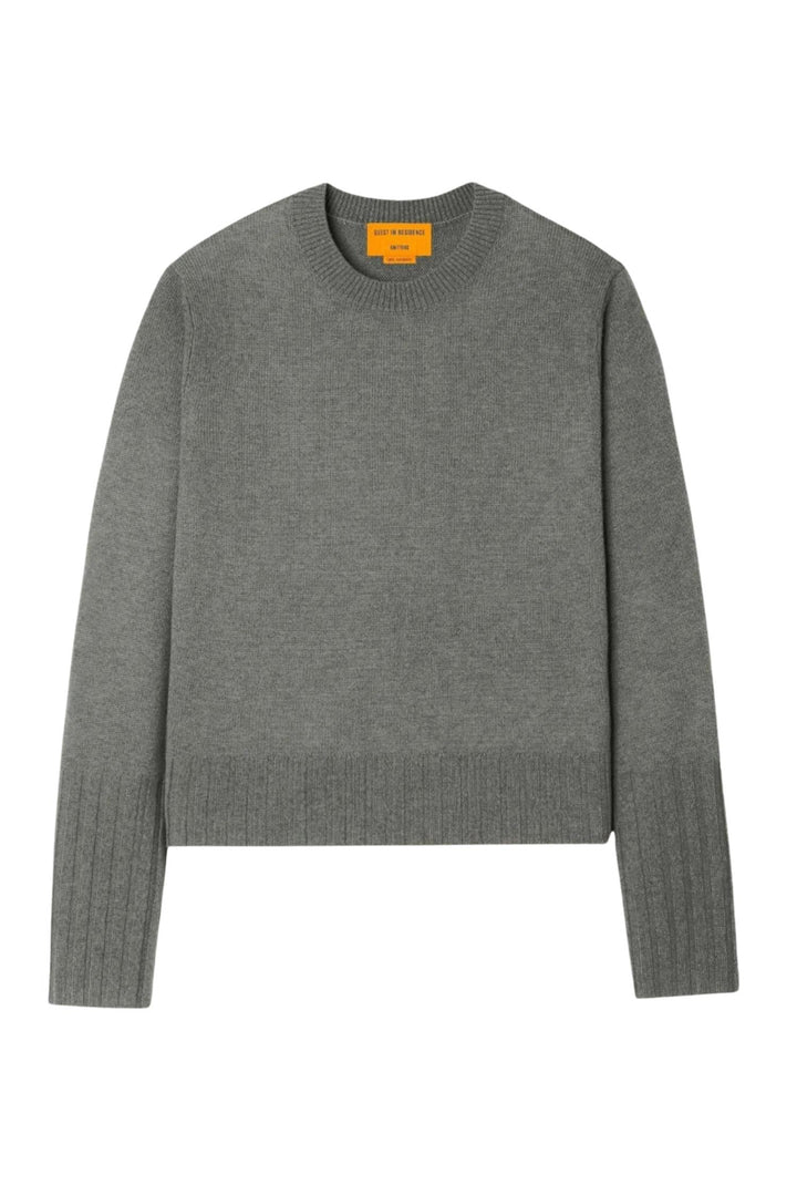 Shrunken Cashmere Crew Heather Grey