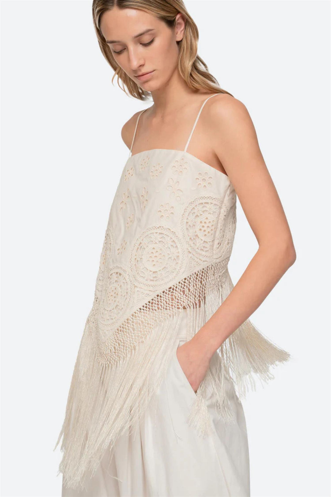 Rafina Eyelet Top Cream