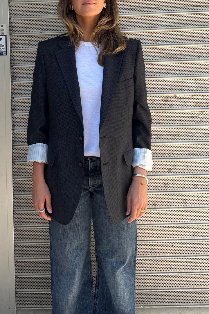 Single Breasted  Blazer Dark Grey Size 34
