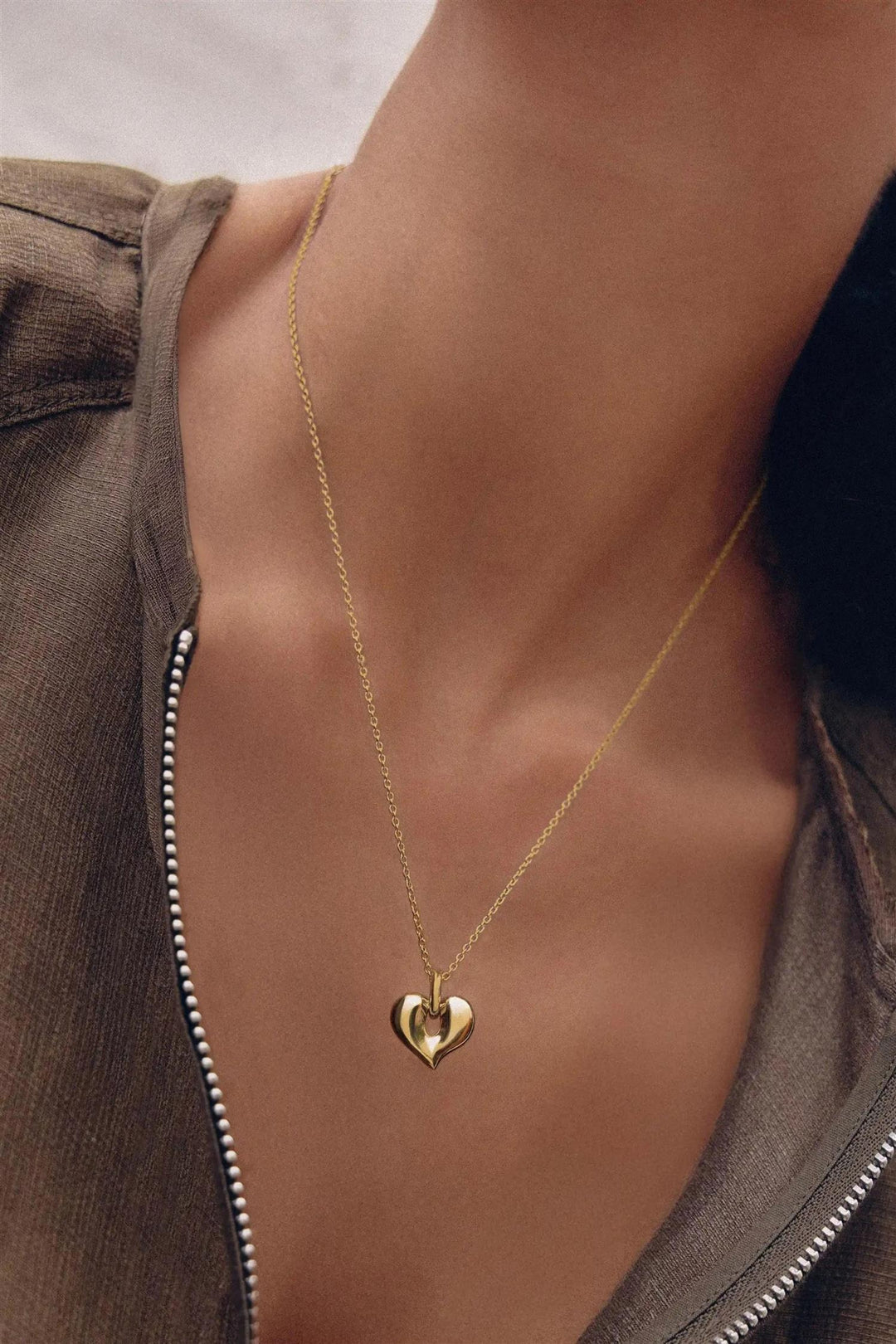 Molten Heart Pendant Necklace Gold