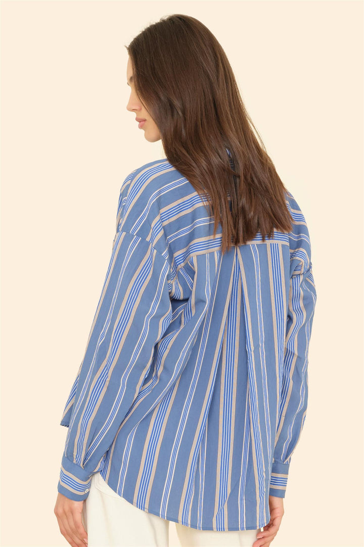 Jordy Shirt Navy Blue Stripe