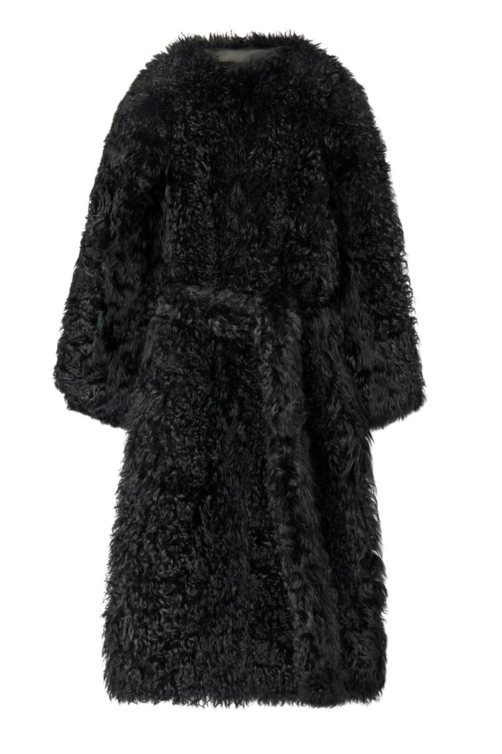 Bergamo Shearling Coat Jet Black