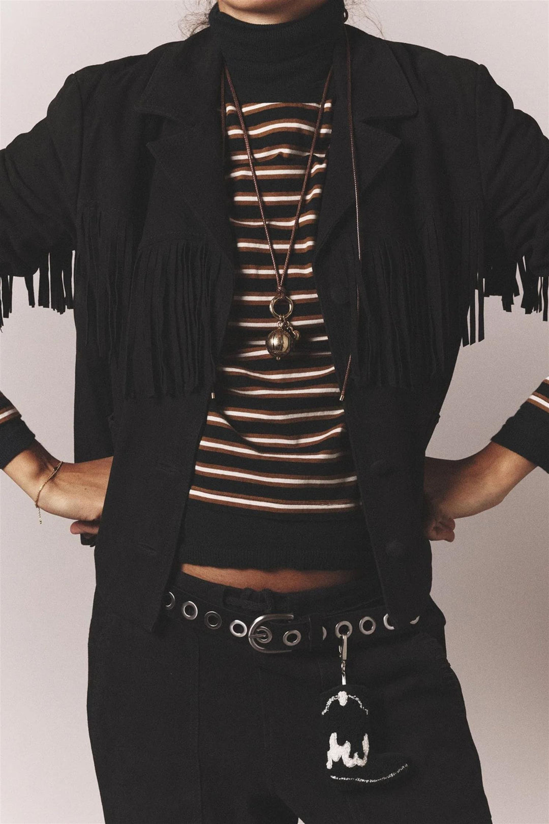 Bronco Suede Leathern Fringe Jacket