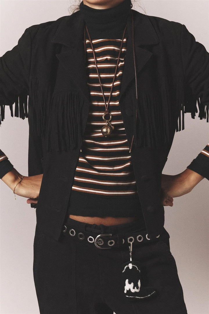 Bronco Suede Leathern Fringe Jacket