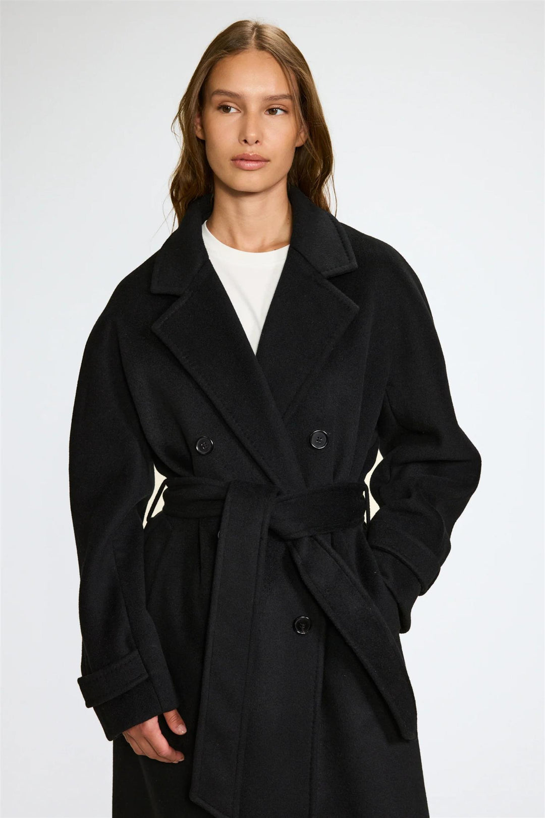 Double Breasted Coat Black