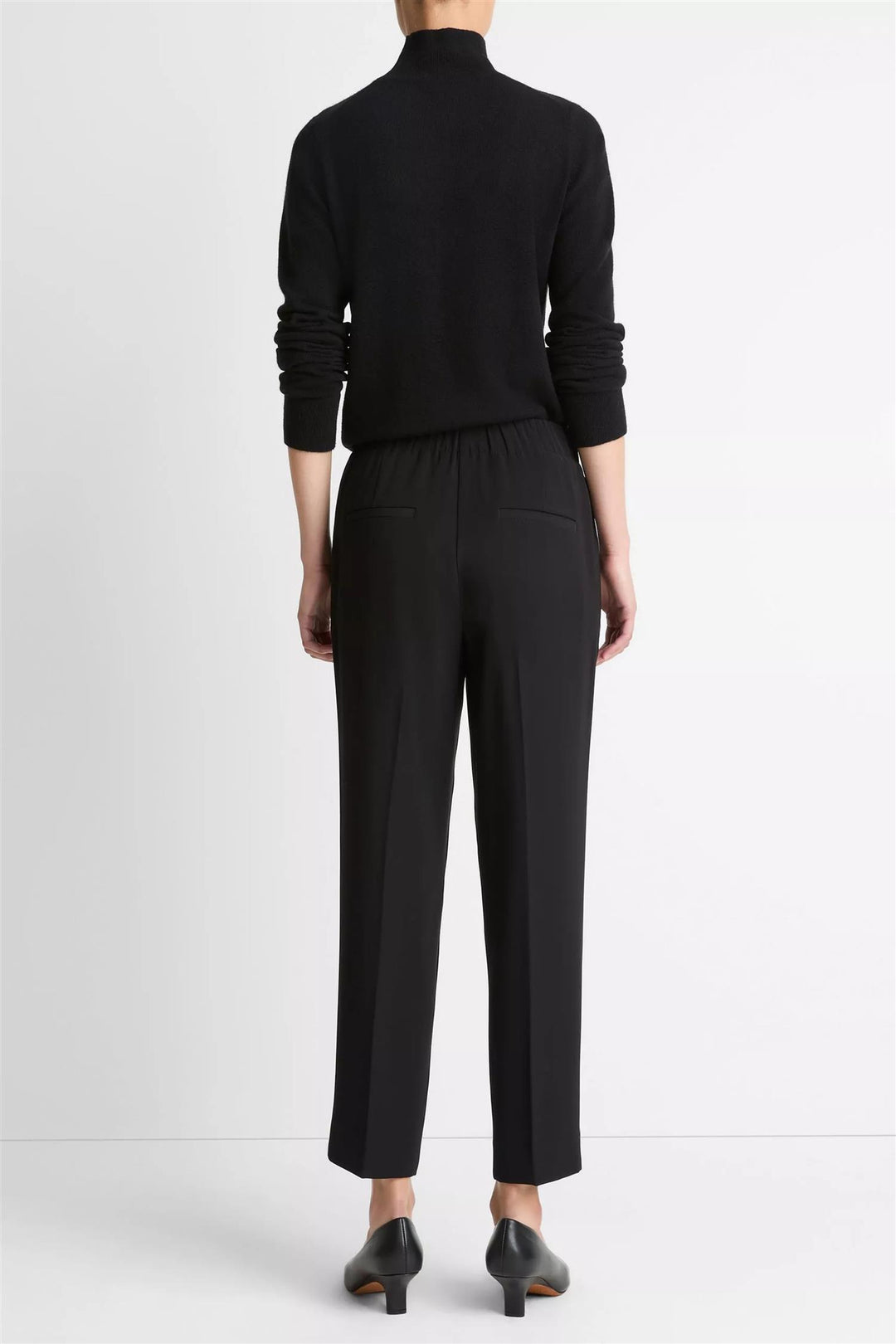 Mid Rise Tapered Pull-On Pant Black