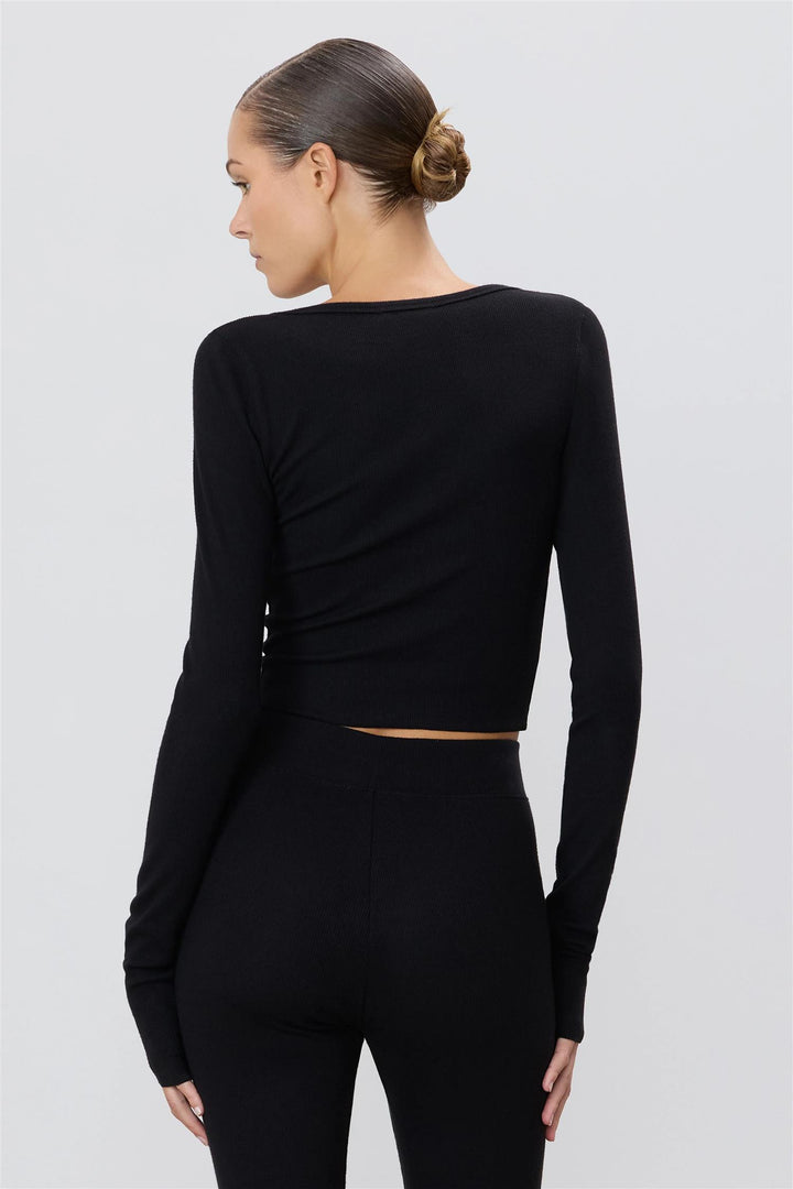 Cropped Cardigan Black