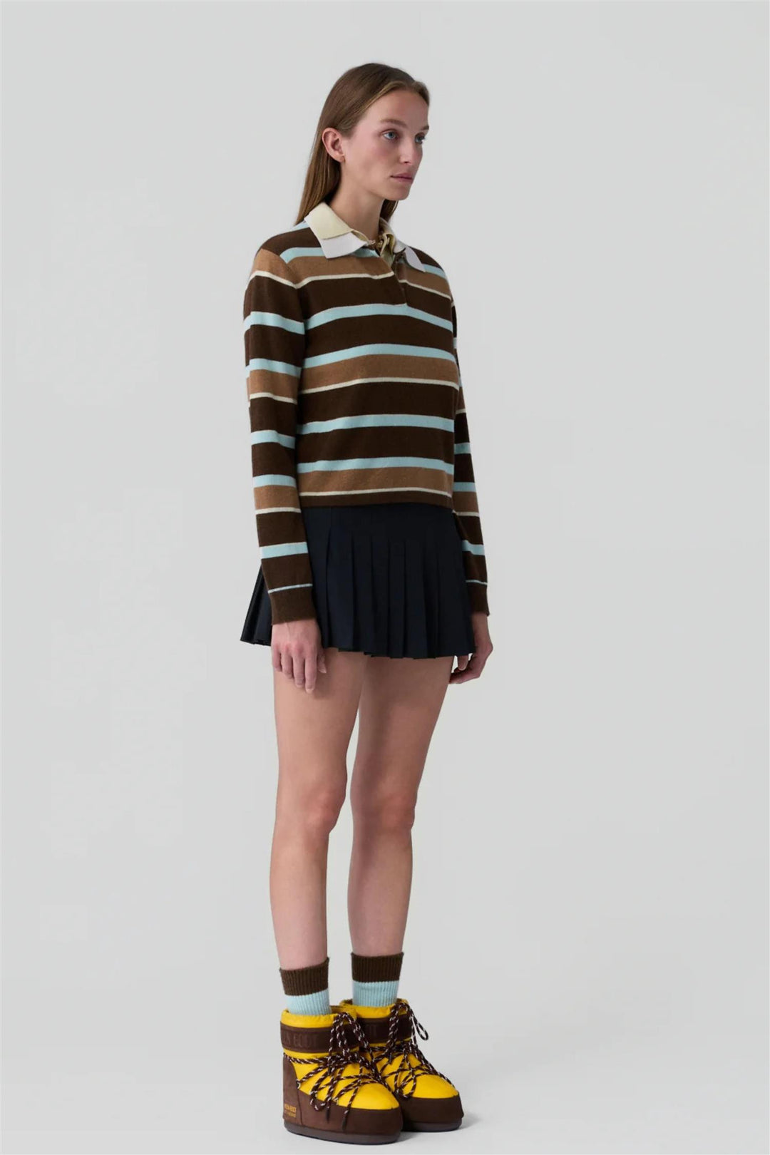 Cropped Stripe Rugby Chestnut Combo
