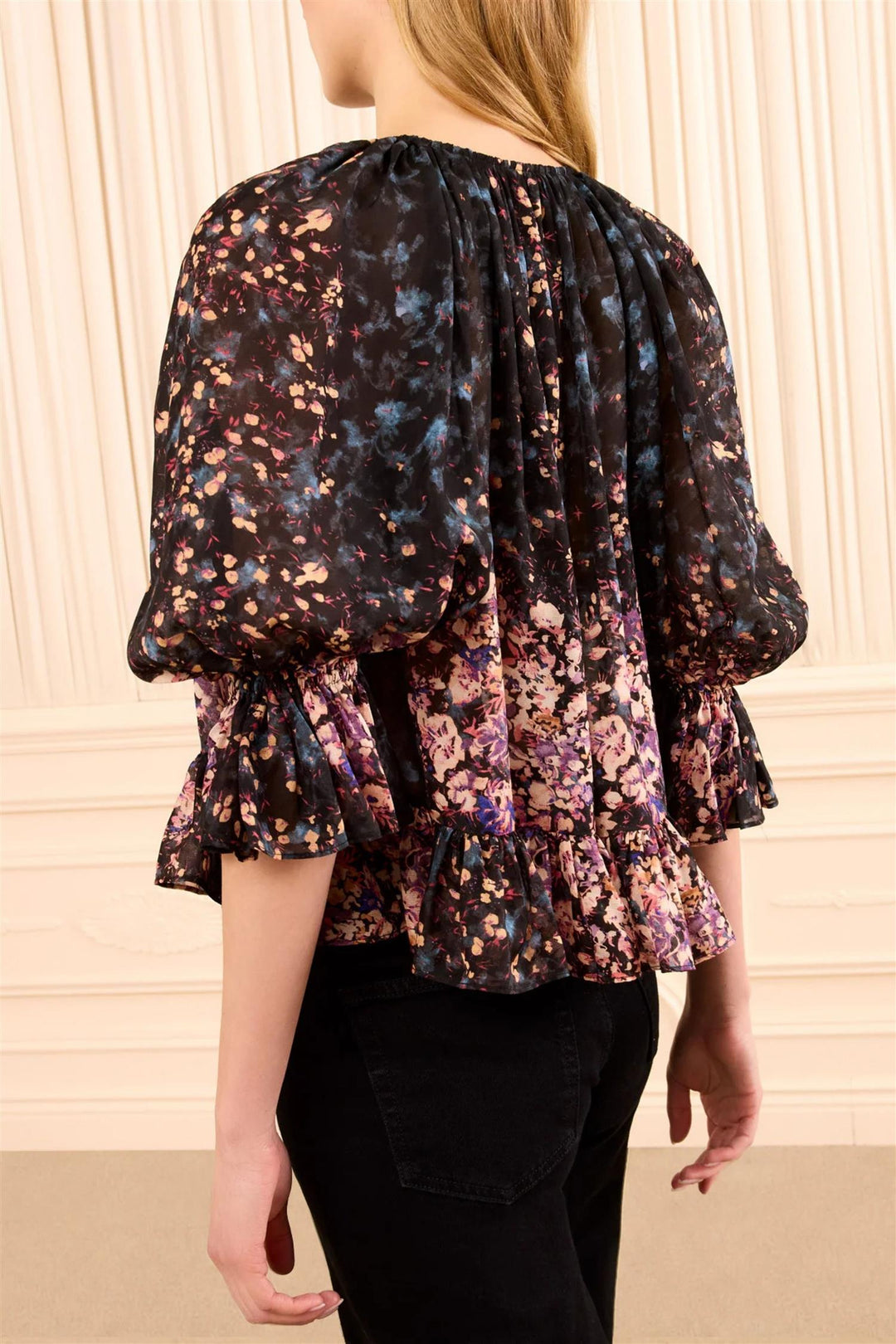 Elise Short Sleee Silk Blouse Eclipe
