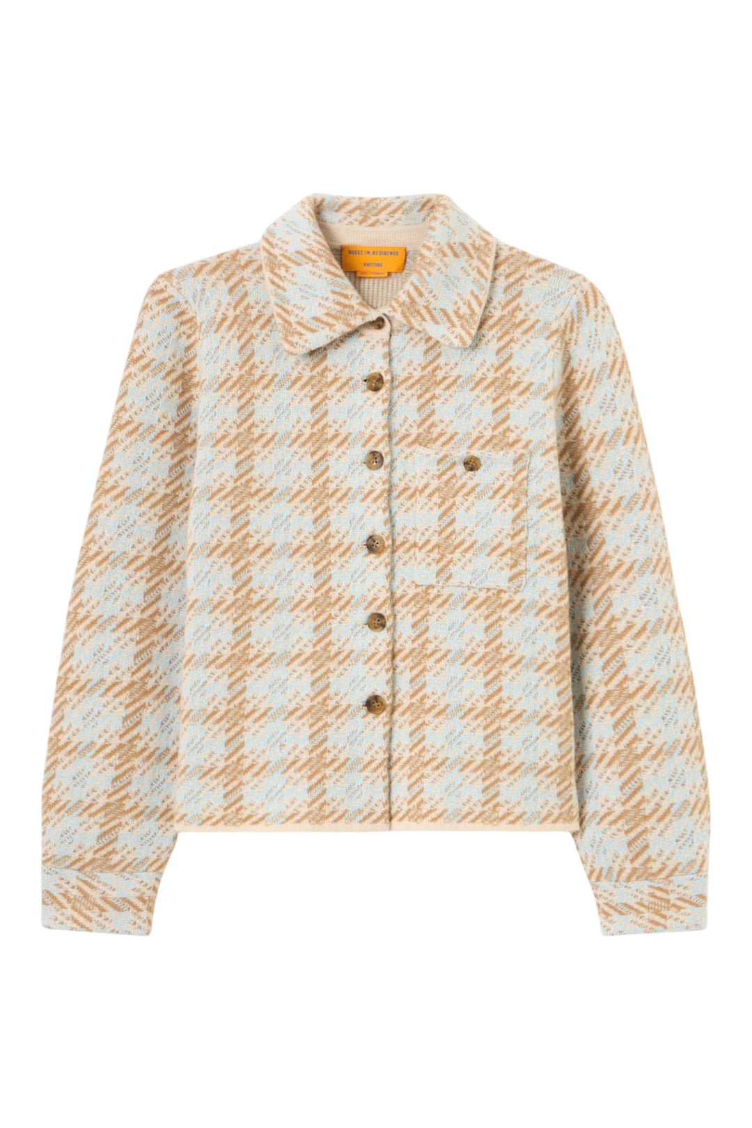 Cropped Dylan Plaid Shirt Alice Blue Combo