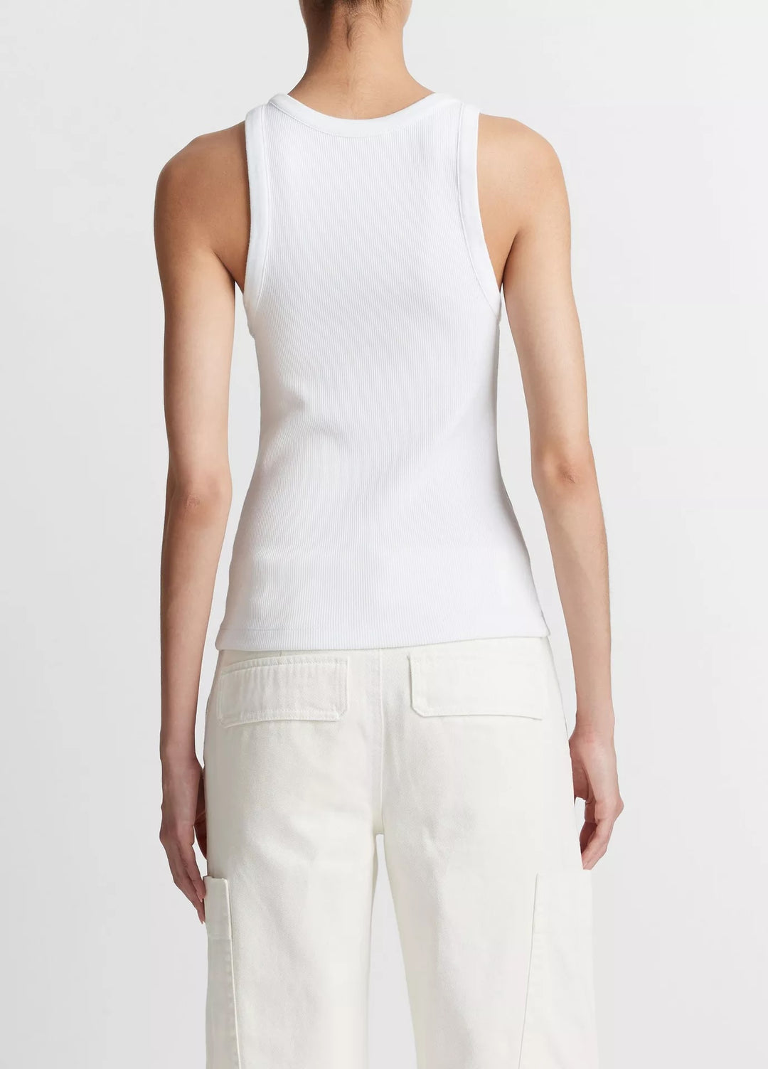 Ribbed Scoop Neck Tank Optic White