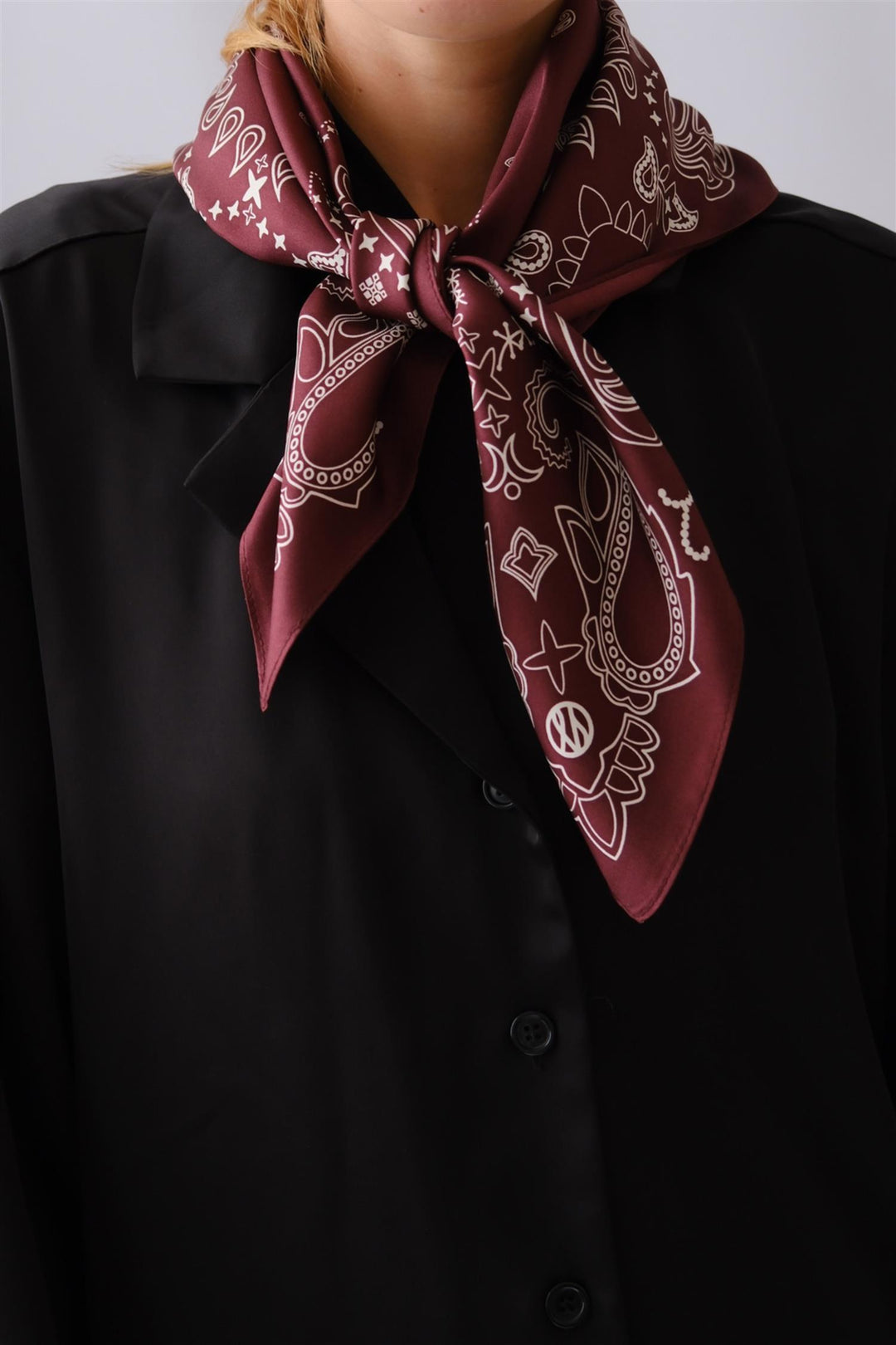 Paisley Scarf 65 cm. Wine Red