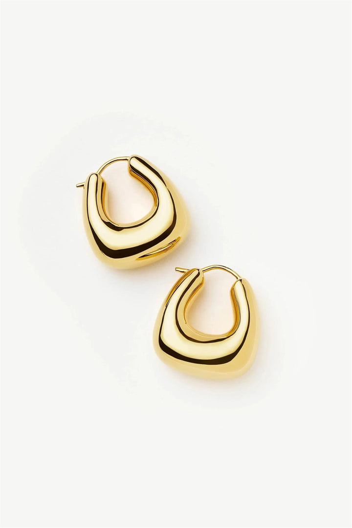 Sculptural Chubby Small Hoop Earrings Gold