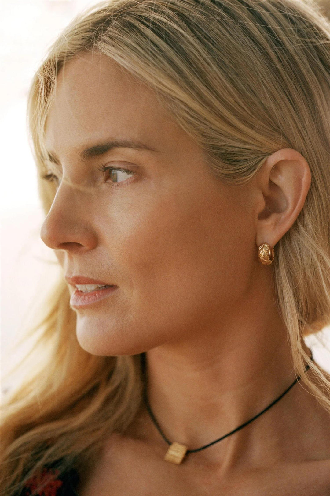 Lucy Williams Waffle Mini Hoop Earrings Gold