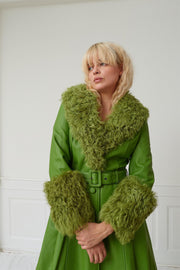 Foxy Shearling Coat Forest