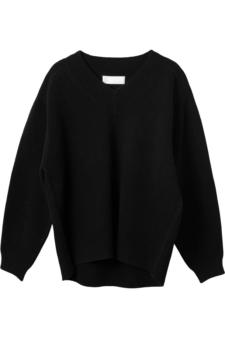 Nautical V-Neck Sweater Jet Black