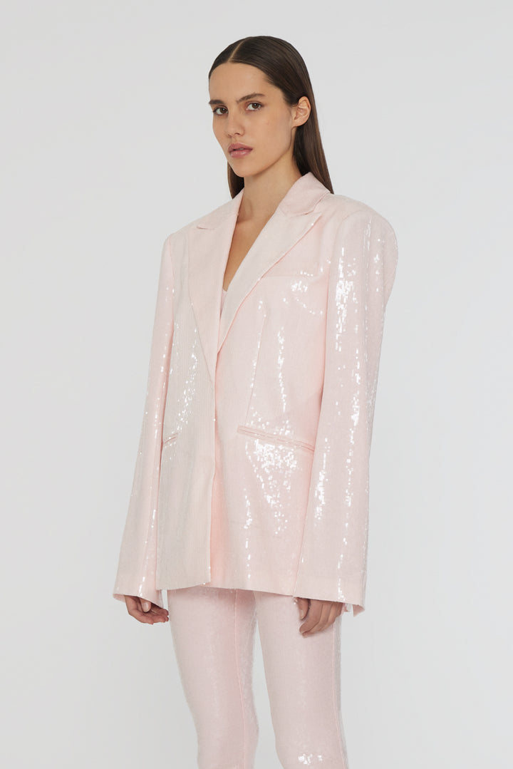 Oxyfame Sequin Blazer Pink Orchid