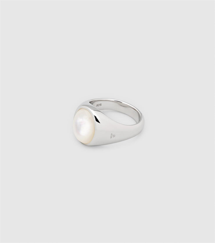 Dome Ring White Mother of Pearl