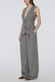Herringbone Waistcoat Coffee Bean Comb.