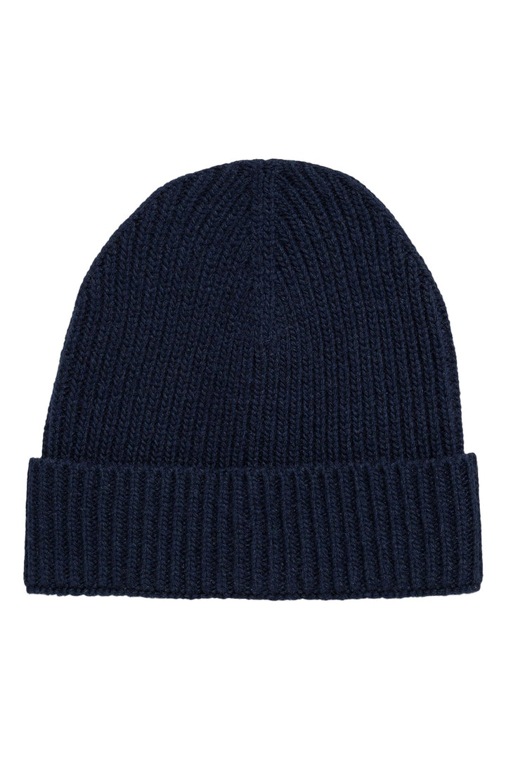 Merino Wool Beanie Dark Blue