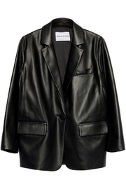 Jumbo Blazer Faux Leather Black