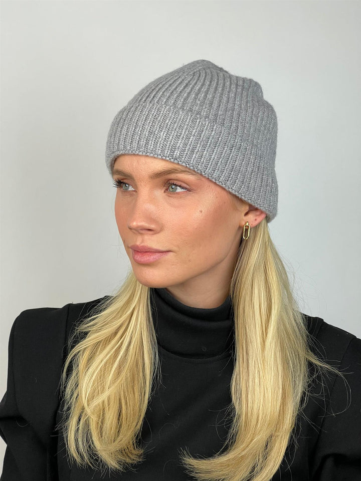 Merino Wool Beanie Grey Melange