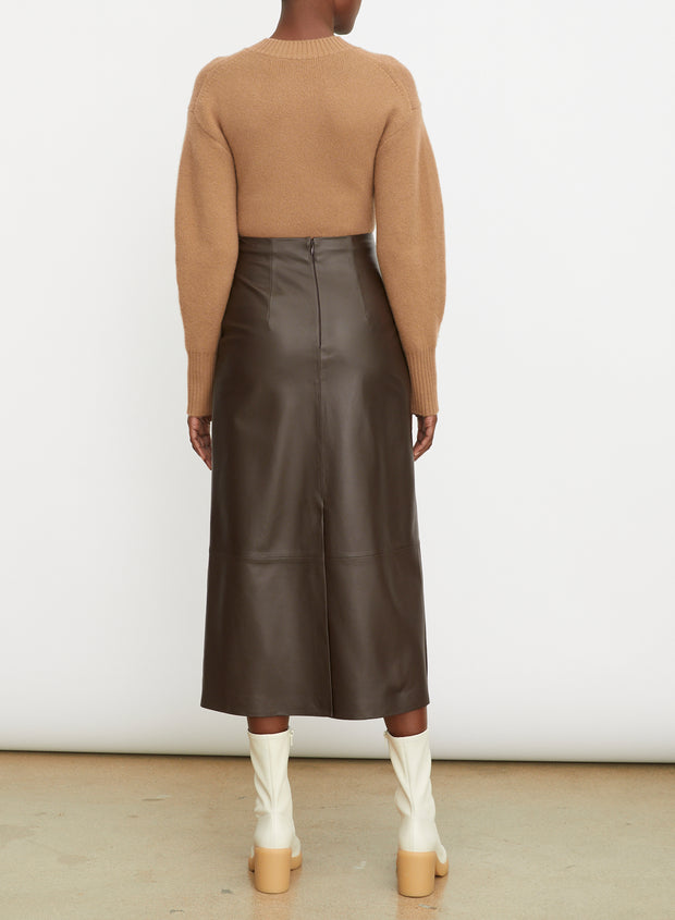 Leather Straight Skirt Hickory