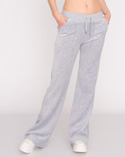 Layla Low Rise Pocketed Velour Pant Silver Marl