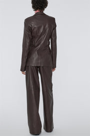 Leather Blazer Coffee Bean