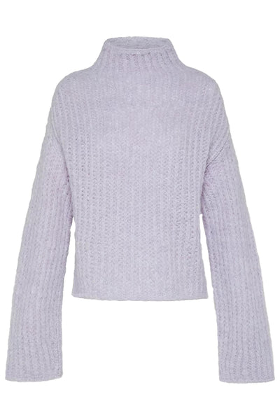 Gauzed Wool Mohair Ribbed Sweater Twilights Lavender