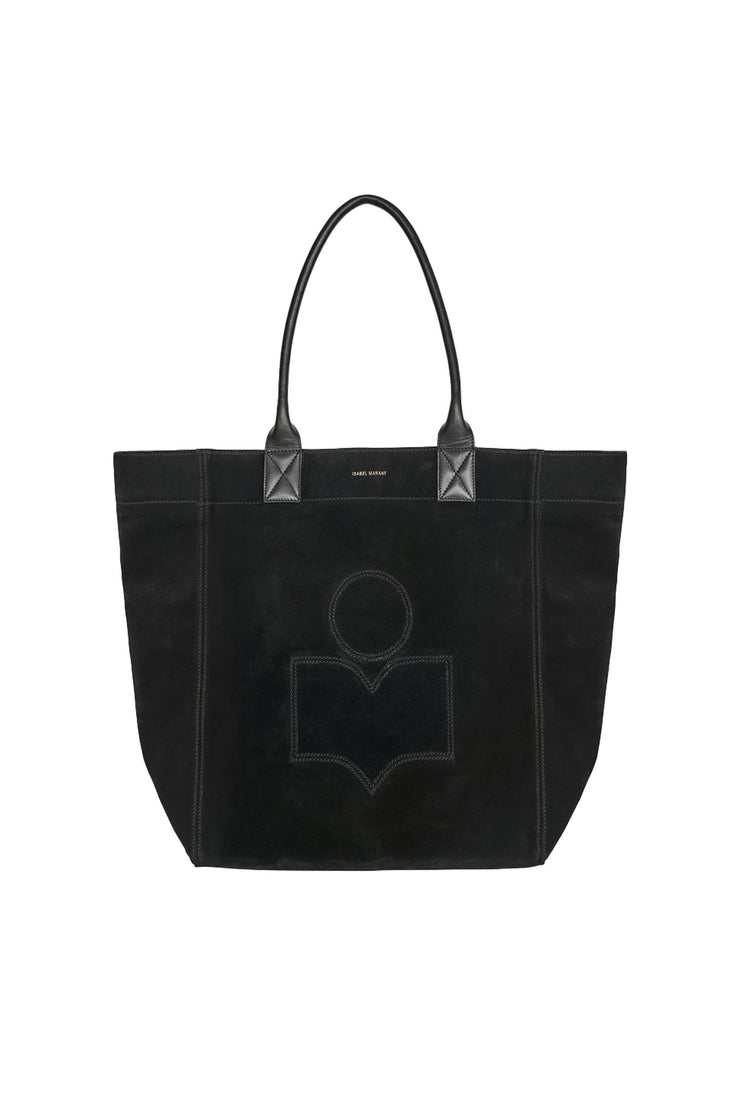 Small Yenky Suede Leather Tote Black