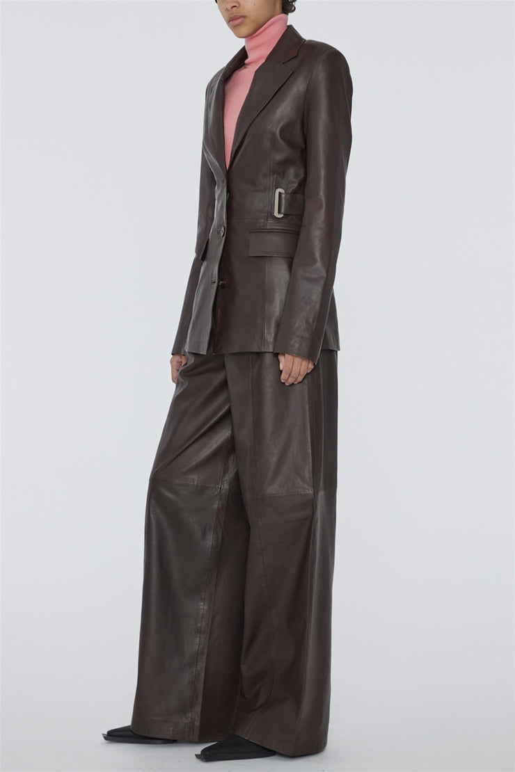 Leather Blazer Coffee Bean