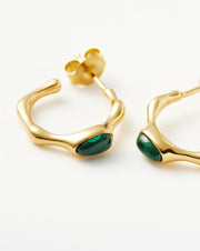 Green Malacithe Organic Shape Small Hoops