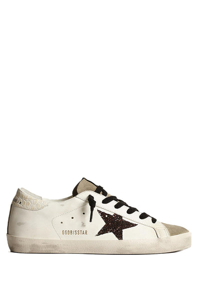 Superstar Leather Sneakers Glitter Star White/Taupe/Coffee