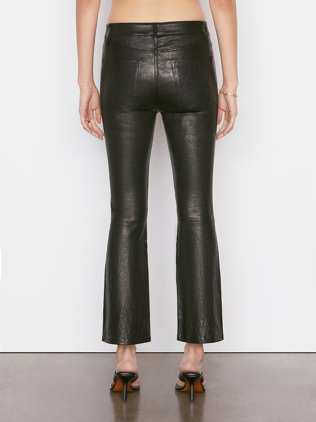 Leather Le Crop Mini Boot Washed Black