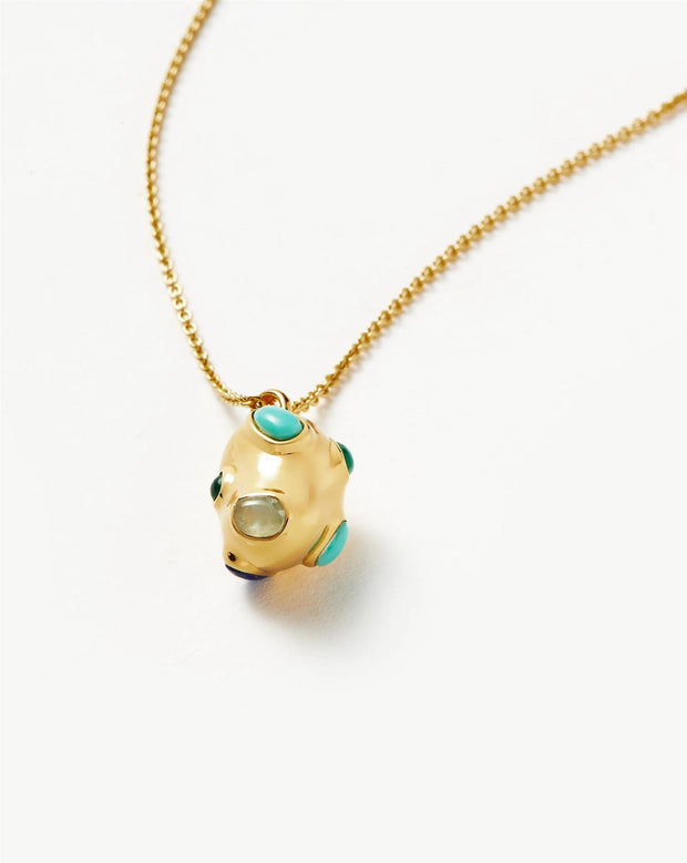 Molten Gemstone Nugget Pendant Necklace