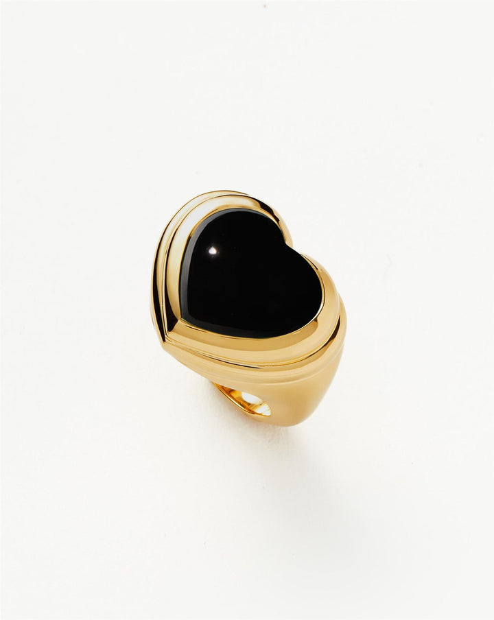 Jelly Heart Gemstone Ring Black Onyx