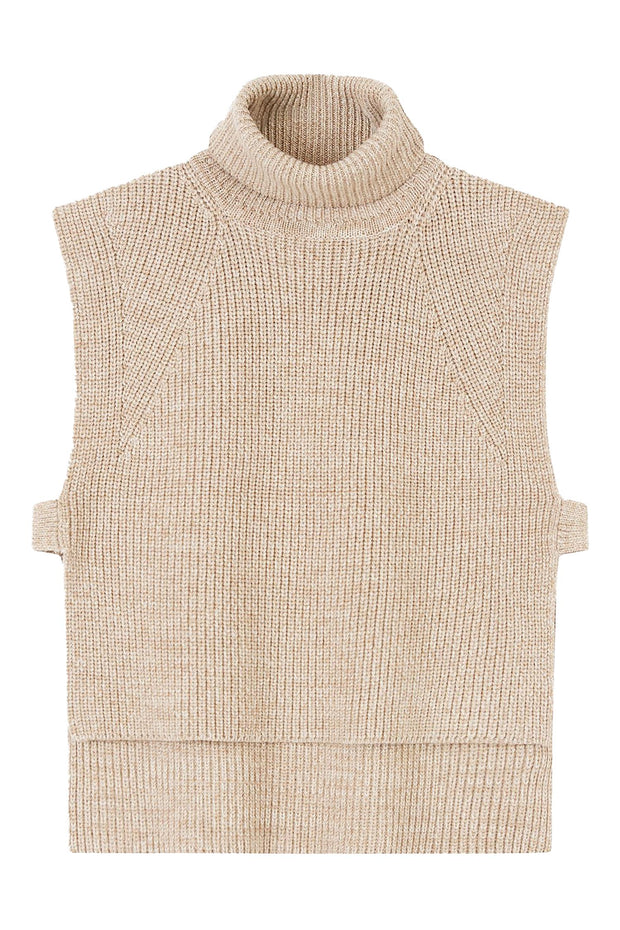 Megan Merino Knit Vest Ecru