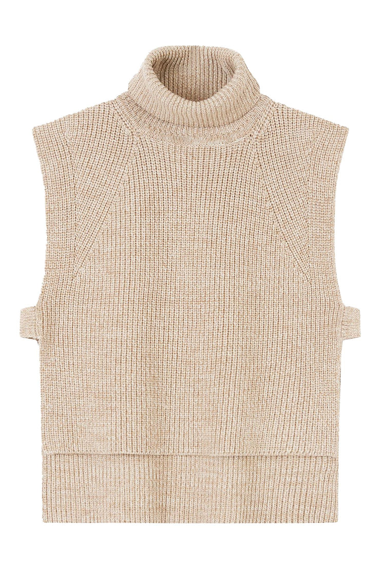 Megan Merino Knit Vest Ecru