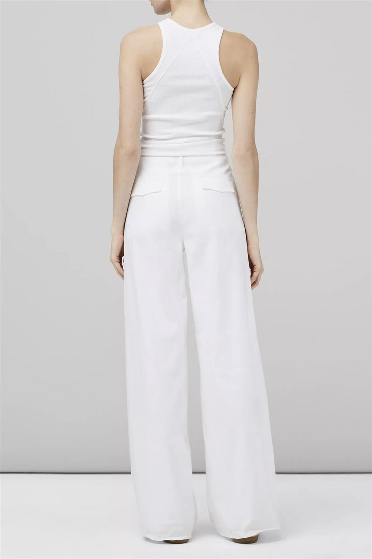 Sofie Wide Leg Linen Pants White