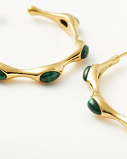 Green Malacithe Organic Shape Medium Hoops