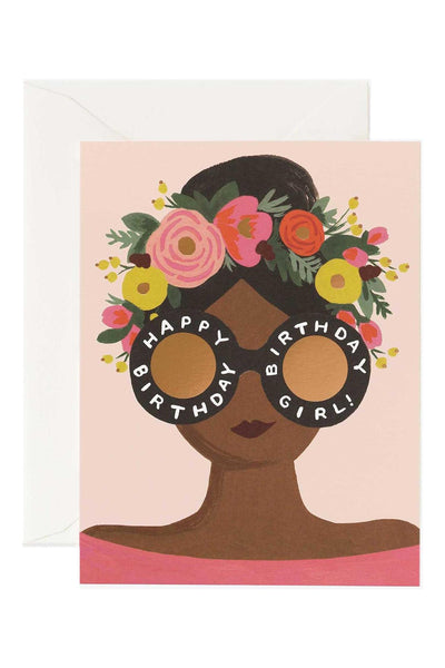 Flower Crown Birthday Girl Card