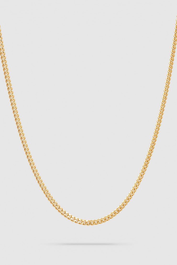 Curb Chain M Gold Long 24,5 inch