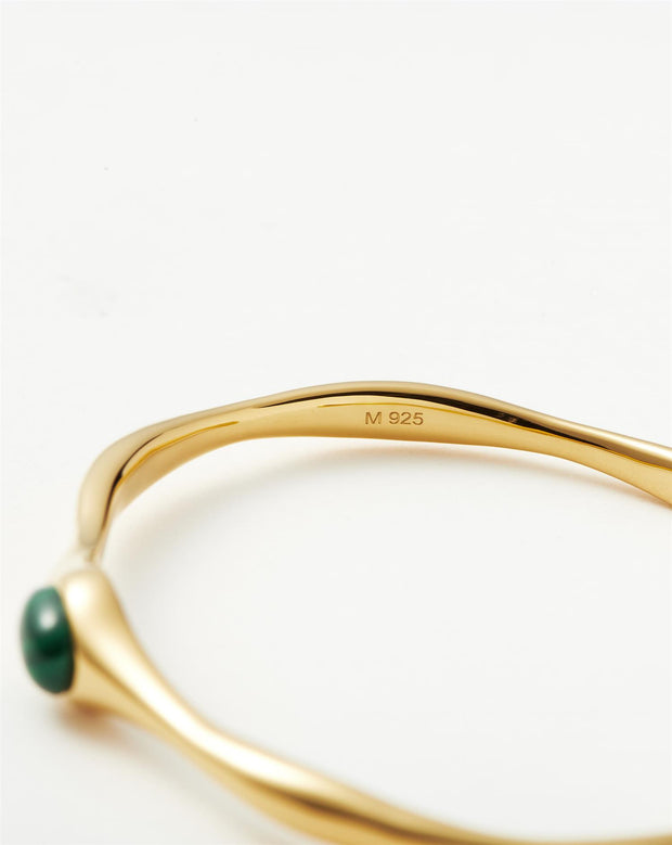 Organic Shape Green Malacithe Cuff Bracelet
