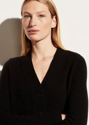 Shrunken Button Cardigan Black