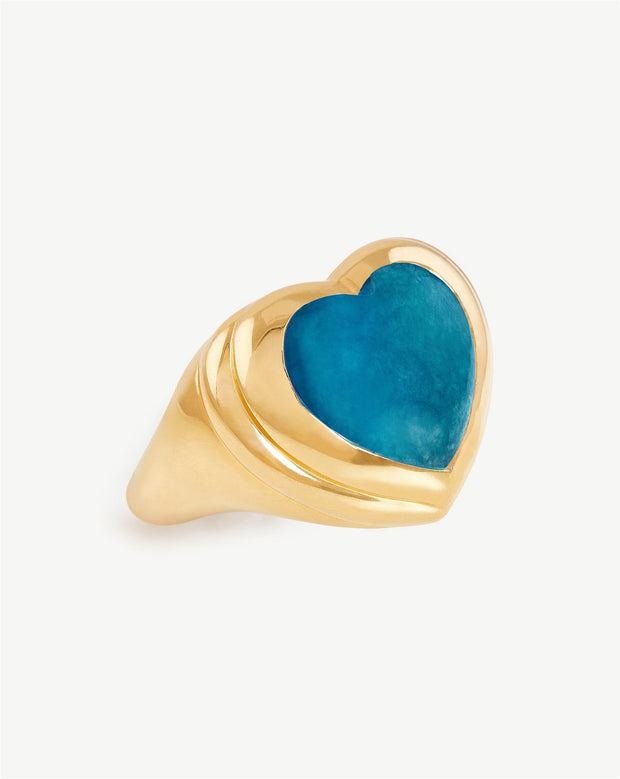 Jelly Heart Gemstone Ring Blue Quartz